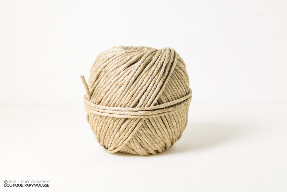 pelote de corde à guinder 100% lin brun (corde à ressort)