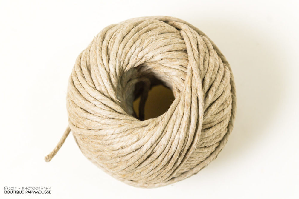pelote de corde à guinder 100% lin brun (corde à ressort) – Image 2