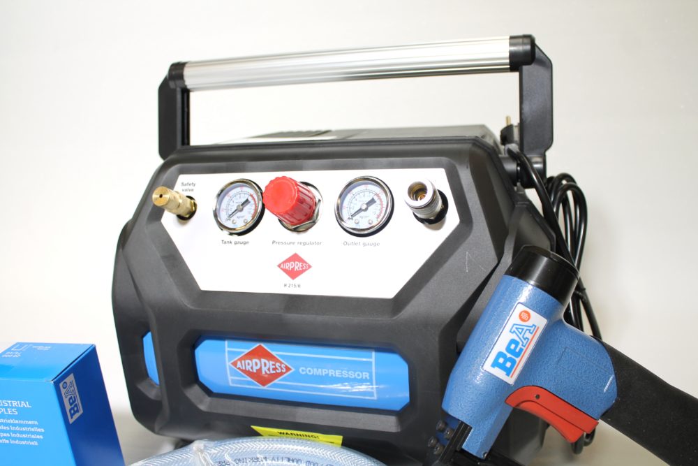 Kit compresseur + agrafeuse Bea type 71+ tuyau + boite d'agrafe – Image 2