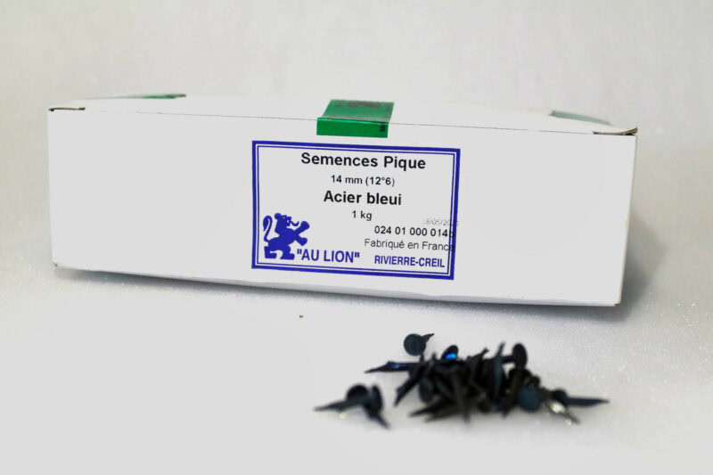 Semences pique de 14mm en acier bleui