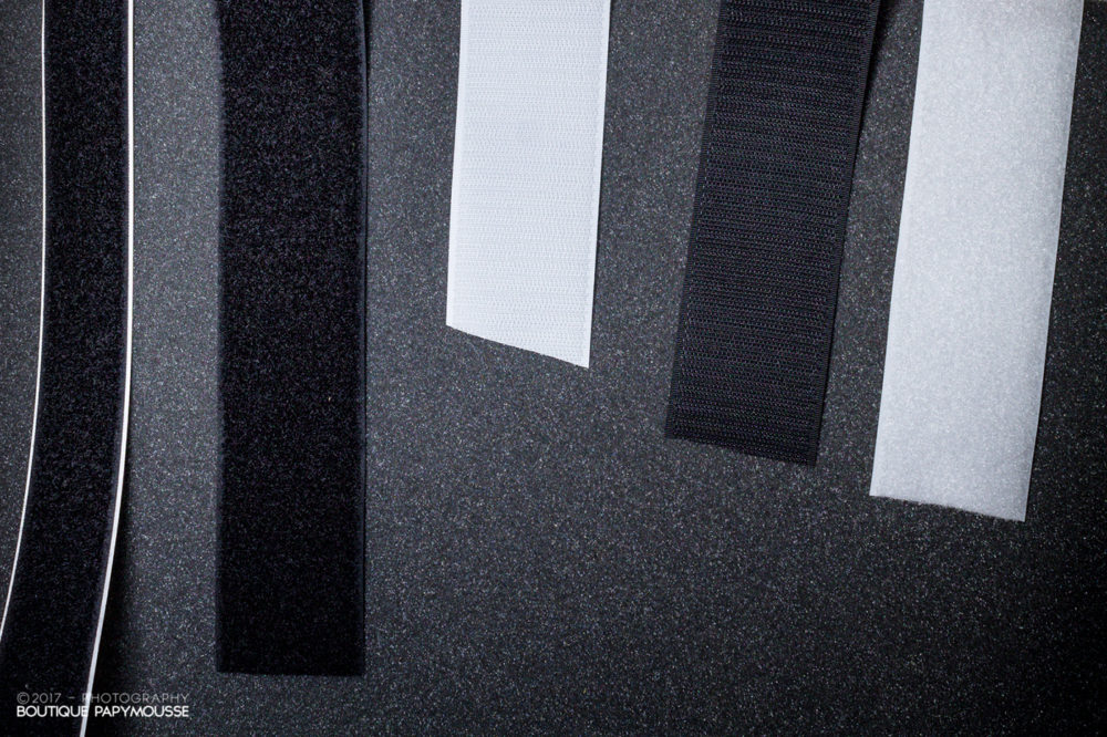 Velcro mâle-femelle noir ou blanc